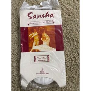 Sansha Pro Ref.1 White Canvas Demi-Pointe Soft Ballet Shoes S1C Size 7 M